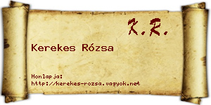 Kerekes Rózsa névjegykártya